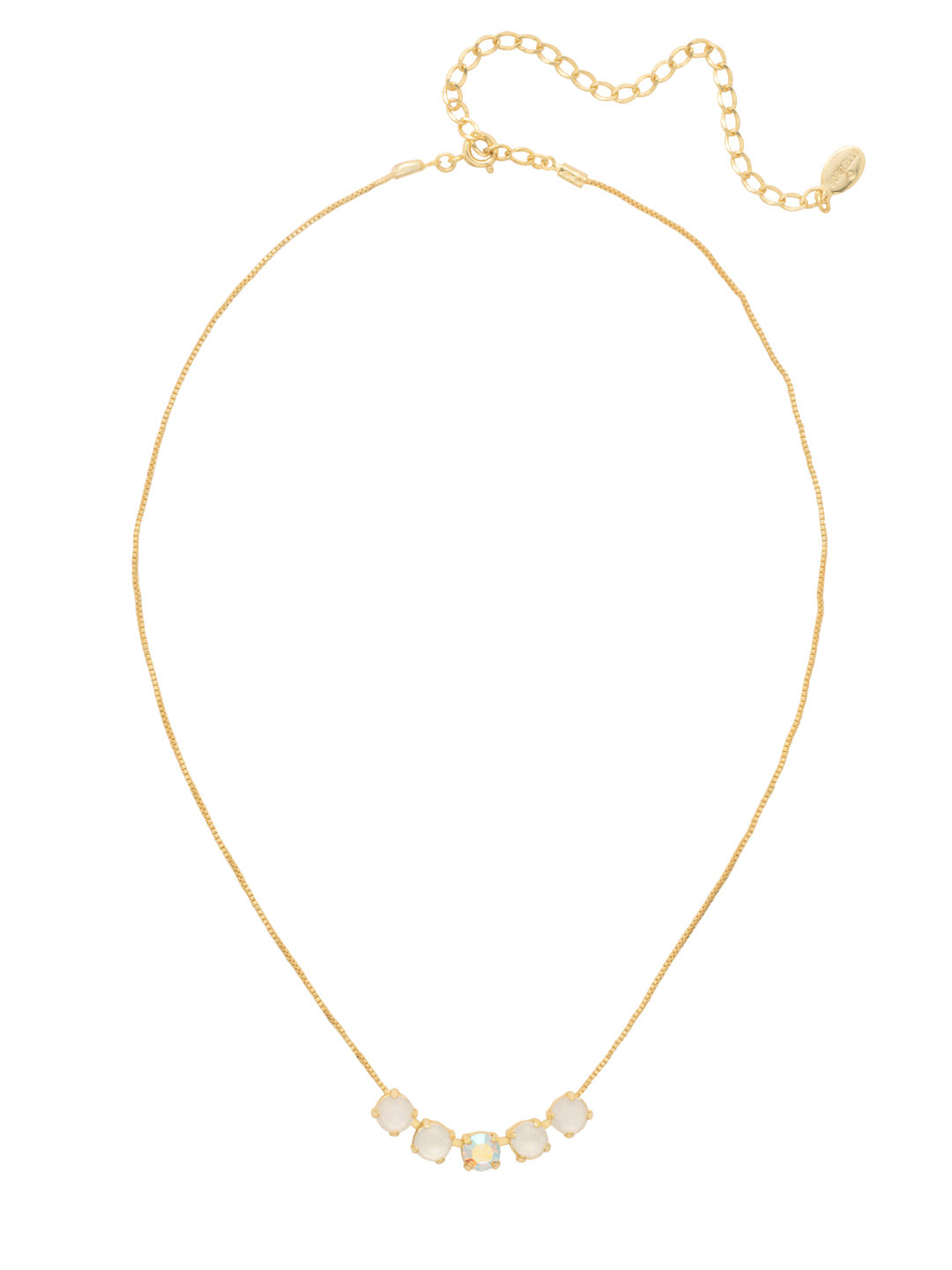 Shaughna Tennis Necklace - NFC84BGICL - <p>The Shaughna Tennis Necklace features five crystals on a delicate adjustable chain. From Sorrelli's Icicle collection in our Bright Gold-tone finish.</p>