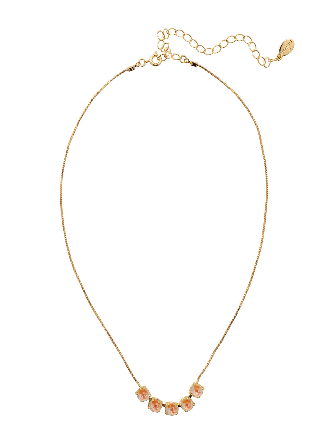 Shaughna Tennis Necklace - NFC84BGLTD - <p>The Shaughna Tennis Necklace features five crystals on a delicate adjustable chain. From Sorrelli's Light Topaz Delite collection in our Bright Gold-tone finish.</p>