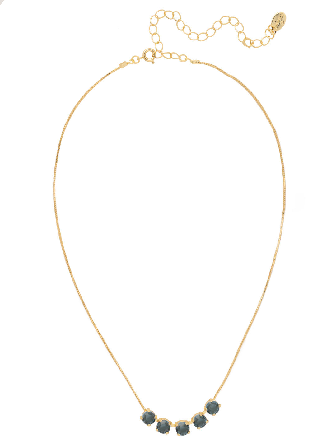 Shaughna Tennis Necklace - NFC84BGMON - <p>The Shaughna Tennis Necklace features five crystals on a delicate adjustable chain. From Sorrelli's Montana collection in our Bright Gold-tone finish.</p>