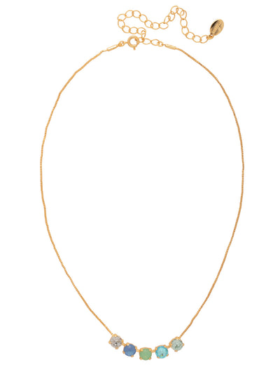 Shaughna Tennis Necklace - NFC84BGOC - <p>The Shaughna Tennis Necklace features five crystals on a delicate adjustable chain. (16-20 inches) From Sorrelli's Ocean collection in our Bright Gold-tone finish.</p>