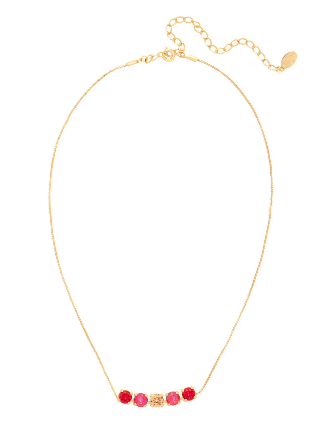 Shaughna Tennis Necklace - NFC84BGRCP - <p>The Shaughna Tennis Necklace features five crystals on a delicate adjustable chain. From Sorrelli's Red Carpet collection in our Bright Gold-tone finish.</p>