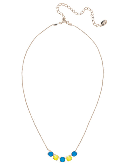 Shaughna Tennis Necklace - NFC84PDBPY - <p>The Shaughna Tennis Necklace features five crystals on a delicate adjustable chain. From Sorrelli's Blue Poppy collection in our Palladium finish.</p>