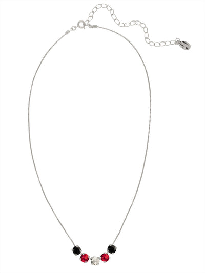 Shaughna Tennis Necklace - NFC84PDGDAR - <p>The Shaughna Tennis Necklace features five crystals on a delicate adjustable chain. From Sorrelli's Game Day Red collection in our Palladium finish.</p>