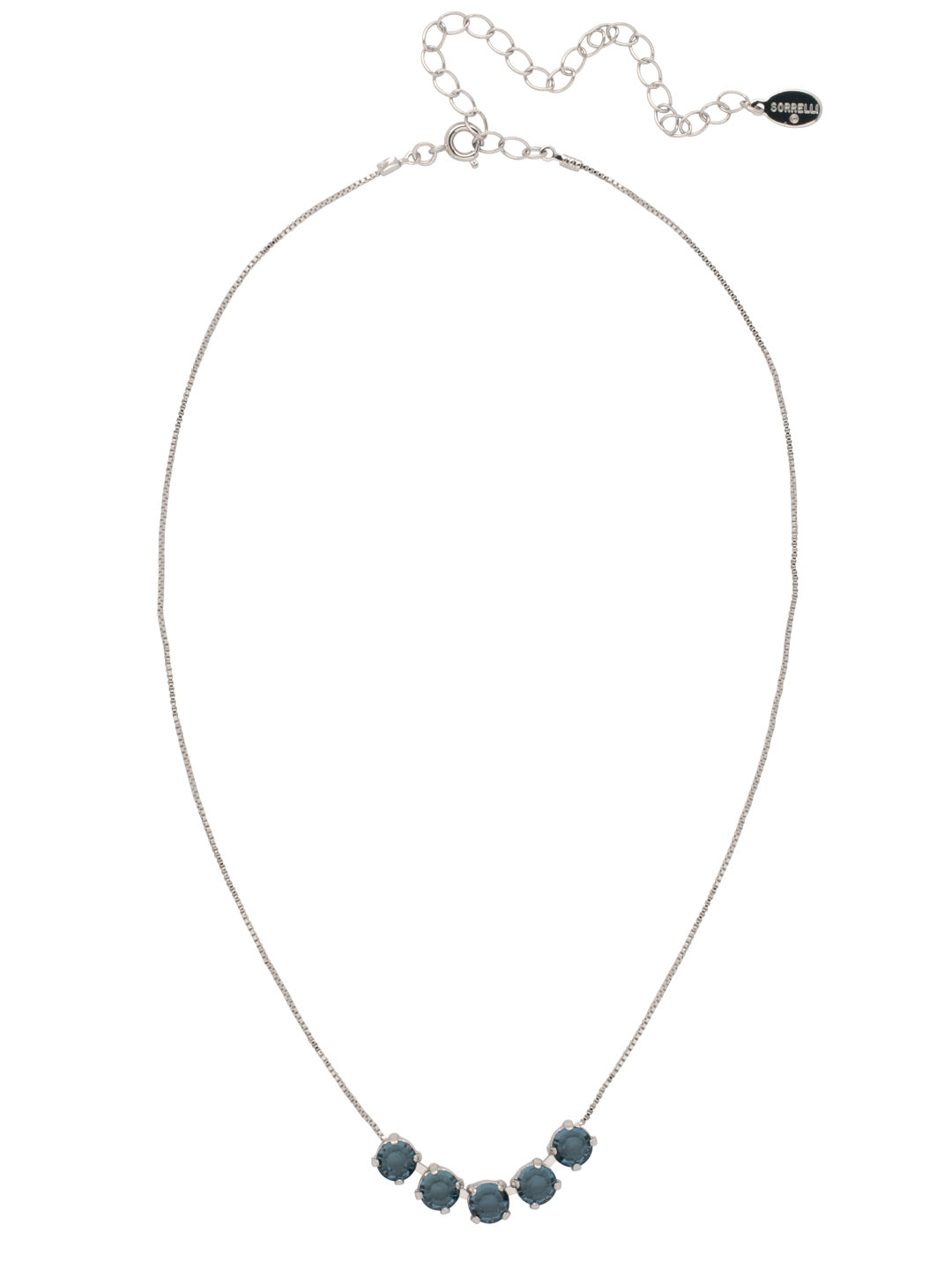 Shaughna Tennis Necklace - NFC84PDMON - <p>The Shaughna Tennis Necklace features five crystals on a delicate adjustable chain. From Sorrelli's Montana collection in our Palladium finish.</p>