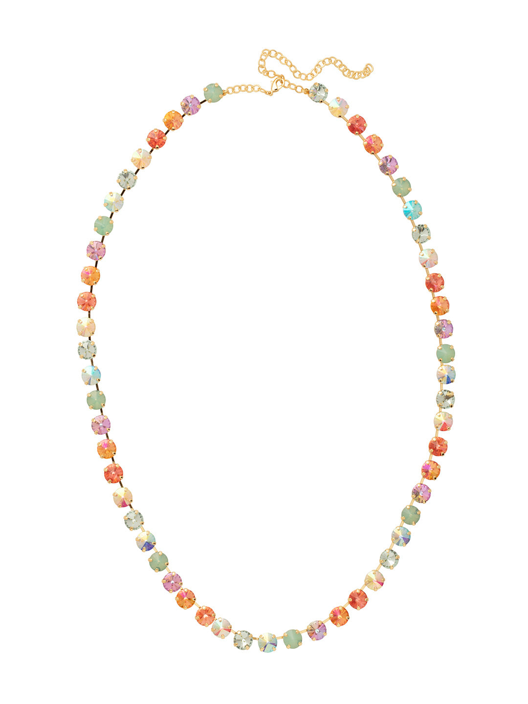 Mara Long Necklace - NFD81BGCON - <p>The Mara Long Necklace features a full line of round cut crystals on an adjustable chain, secured with a lobster claw clasp. From Sorrelli's Confetti  collection in our Bright Gold-tone finish.</p>