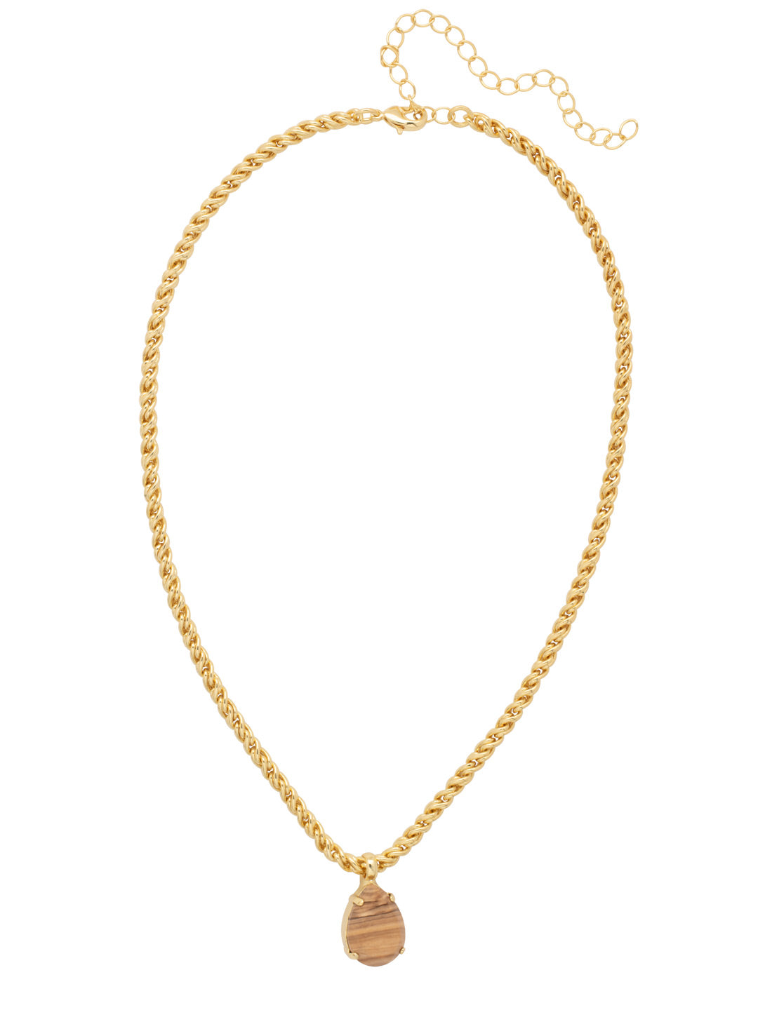 Eileen Pendant Necklace - NFF10BGDS - <p>The Eileen Pendant Necklace features a single pear cut candy gem on an adjustable rope chain, secured by a lobster claw clasp. From Sorrelli's Desert Sun collection in our Bright Gold-tone finish.</p>