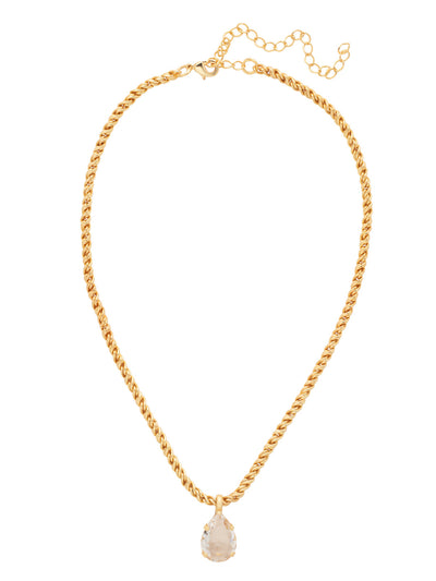 Eileen Pendant Necklace - NFF10MGCRY - <p>The Eileen Pendant Necklace features a single pear cut candy gem on an adjustable rope chain, secured by a lobster claw clasp. From Sorrelli's Crystal collection in our Matte Gold-tone finish.</p>