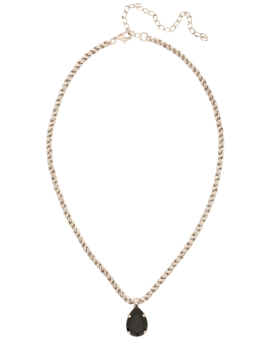 Eileen Pendant Necklace - NFF10PDEM - <p>The Eileen Pendant Necklace features a single pear cut candy gem on an adjustable rope chain, secured by a lobster claw clasp. From Sorrelli's Evening Moon collection in our Palladium finish.</p>