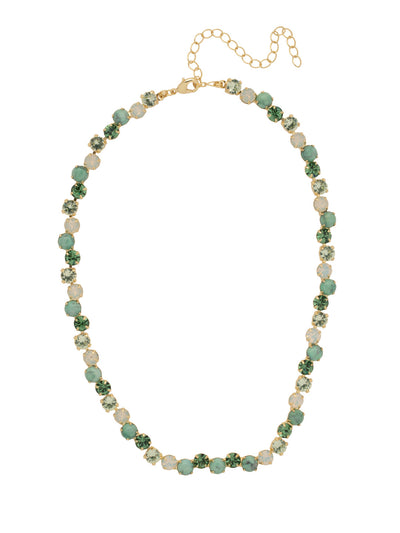 Xena Repeating Tennis Necklace - NFF112BGSGR - <p>From Sorrelli's Sage Green collection in our Bright Gold-tone finish.</p>