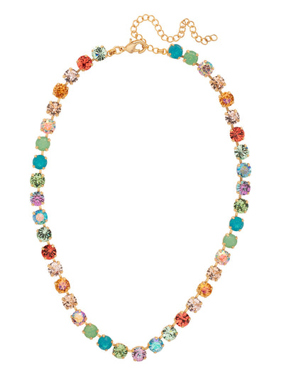 Matilda Tennis Necklace - NFJ4BGCON - <p>The Matilda Tennis Necklace features a repeating line of round cut crystals on an adjustable chain, secured with a lobster claw clasp. From Sorrelli's Confetti  collection in our Bright Gold-tone finish.</p>