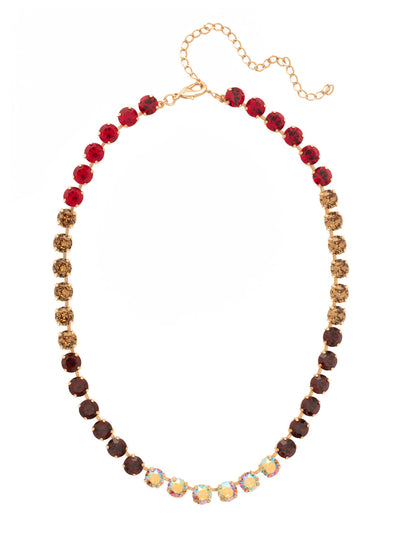 Matilda Tennis Necklace - NFJ4BGMS - <p>The Matilda Tennis Necklace features a repeating line of round cut crystals on an adjustable chain, secured with a lobster claw clasp. From Sorrelli's Maple Syrup collection in our Bright Gold-tone finish.</p>