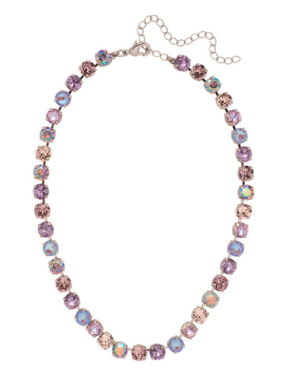 Matilda Tennis Necklace - NFJ4PDLCH - <p>The Matilda Tennis Necklace features a repeating line of round cut crystals on an adjustable chain, secured with a lobster claw clasp. From Sorrelli's Lilac Champagne collection in our Palladium finish.</p>