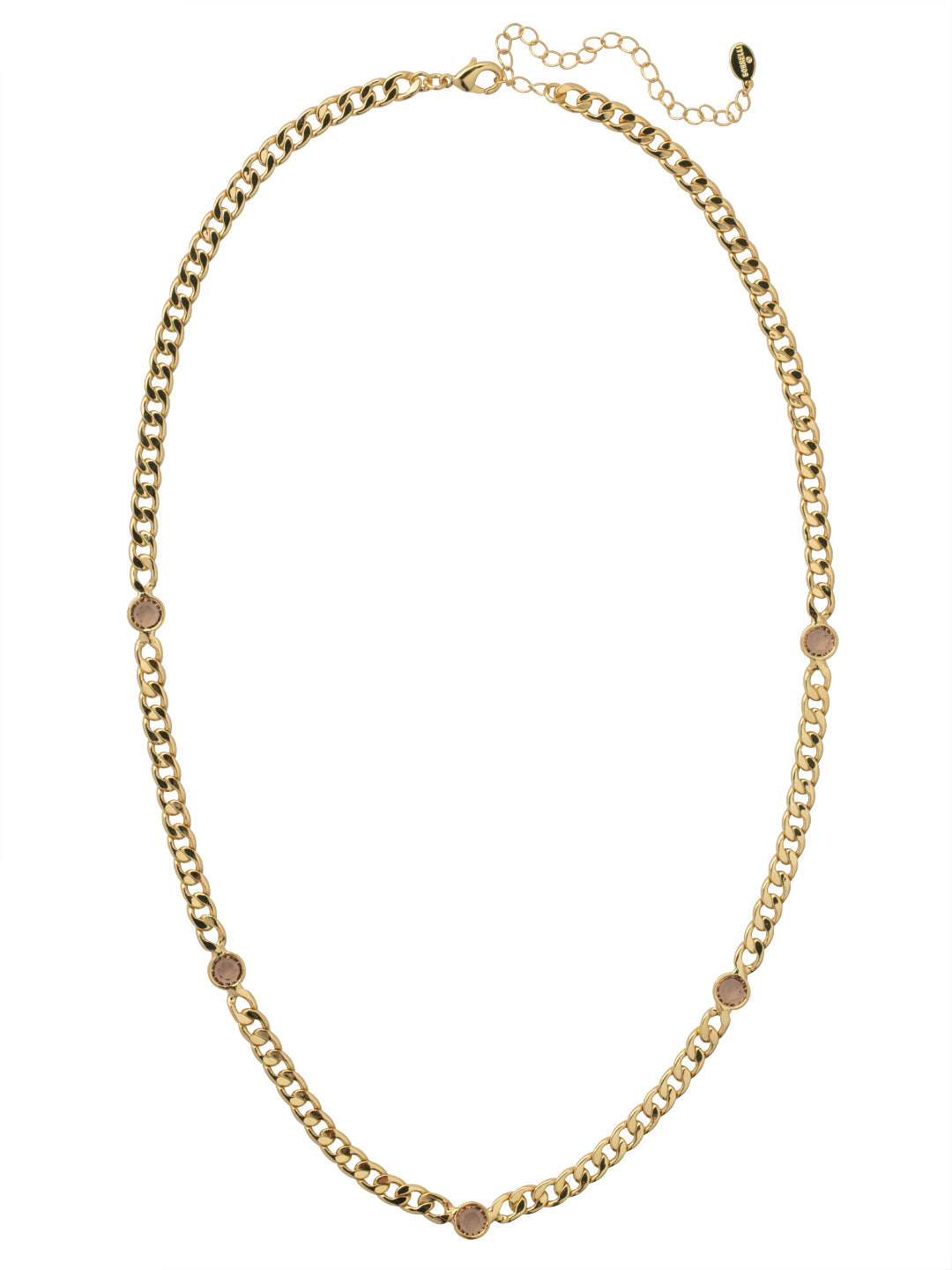 Dewdrop Long Necklace - NFK2BGLC - <p>The Dewdrop Long Necklace features clear cut channels along an adjustable curb chain, secured with a lobster claw clasp. From Sorrelli's Light Colorado collection in our Bright Gold-tone finish.</p>