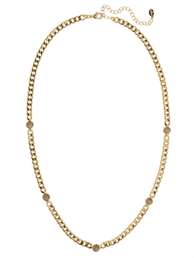 Dewdrop Long Necklace - NFK2BGLC - <p>The Dewdrop Long Necklace features clear cut channels along an adjustable curb chain, secured with a lobster claw clasp. From Sorrelli's Light Colorado collection in our Bright Gold-tone finish.</p>