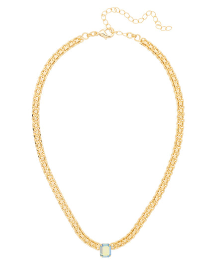 Octavia Tennis Necklace - NFK6BGCON - <p>The Octavia Tennis Necklace features a single petite emerald cut crystal on an adjustable chain, secured with a lobster claw clasp. From Sorrelli's Confetti  collection in our Bright Gold-tone finish.</p>