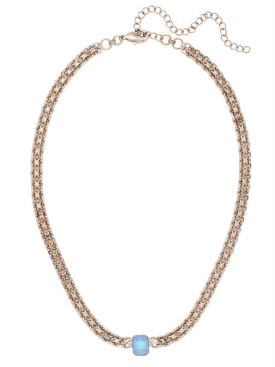 Octavia Single Crystal Tennis Necklace - NFK6PDOCD - <p>The Octavia Single Crystal Tennis Necklace features a single petite emerald cut crystal on an adjustable chain, secured with a lobster claw clasp. (16-20 inches) From Sorrelli's Ocean Delite collection in our Palladium finish.</p>