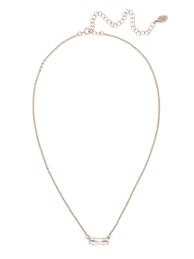 Bindi Pendant Necklace - NFL13ASCAB - <p>The Bindi Pendant Necklace features a single delicate baguette crystal bar on an adjustable chain, secured with a lobster claw clasp. From Sorrelli's Crystal Aurora Borealis collection in our Antique Silver-tone finish.</p>