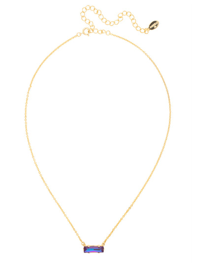 Bindi Pendant Necklace - NFL13BGBUD - <p>The Bindi Pendant Necklace features a single delicate baguette crystal bar on an adjustable chain, secured with a lobster claw clasp. From Sorrelli's Burgundy Delight collection in our Bright Gold-tone finish.</p>