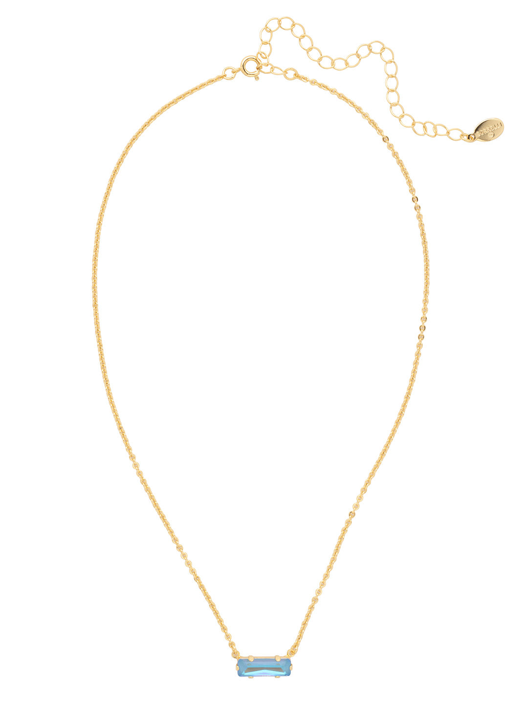 Bindi Pendant Necklace - NFL13BGOCD - <p>The Bindi Pendant Necklace features a single delicate baguette crystal bar on an adjustable chain, secured with a lobster claw clasp. From Sorrelli's Ocean Delite collection in our Bright Gold-tone finish.</p>