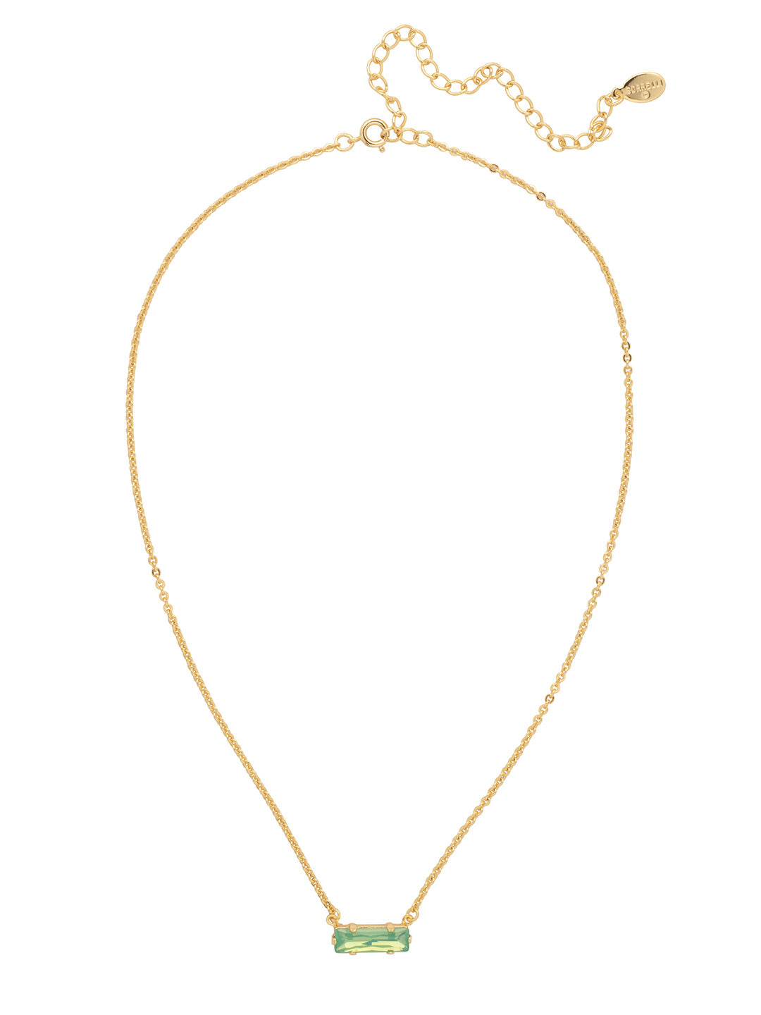 Bindi Pendant Necklace - NFL13BGPAC - <p>The Bindi Pendant Necklace features a single delicate baguette crystal bar on an adjustable chain, secured with a lobster claw clasp. From Sorrelli's Pacific Opal collection in our Bright Gold-tone finish.</p>