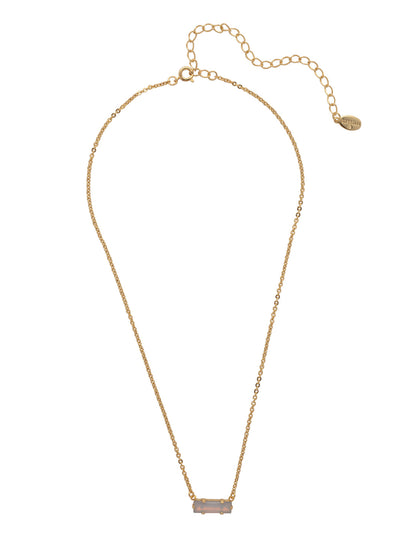 Bindi Pendant Necklace - NFL13BGWO - <p>The Bindi Pendant Necklace features a single delicate baguette crystal bar on an adjustable chain, secured with a lobster claw clasp. From Sorrelli's White Opal collection in our Bright Gold-tone finish.</p>