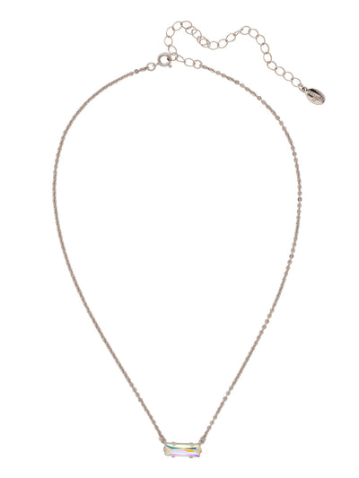 Bindi Pendant Necklace - NFL13PDCAB - <p>The Bindi Pendant Necklace features a single delicate baguette crystal bar on an adjustable chain, secured with a lobster claw clasp. From Sorrelli's Crystal Aurora Borealis collection in our Palladium finish.</p>