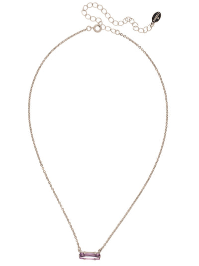 Bindi Pendant Necklace - NFL13PDLCH - <p>The Bindi Pendant Necklace features a single delicate baguette crystal bar on an adjustable chain, secured with a lobster claw clasp. From Sorrelli's Lilac Champagne collection in our Palladium finish.</p>