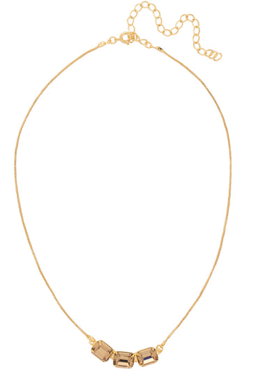 Octavia Triple Tennis Necklace - NFL15BGLC - <p>The Octavia Triple Tennis Necklace features three emerald cut crystals on a dainty adjustable chain, secured by a spring ring clasp. From Sorrelli's Light Colorado collection in our Bright Gold-tone finish.</p>