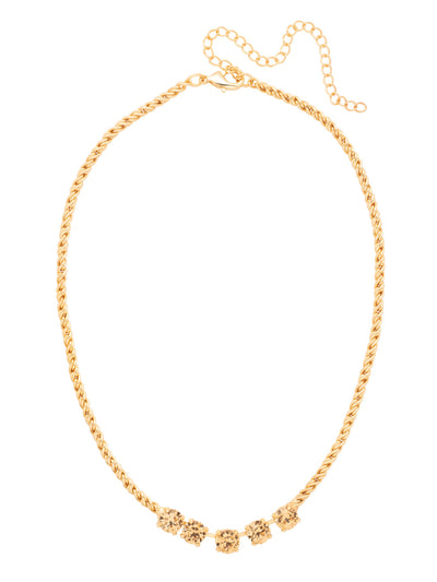 Shannon Tennis Necklace - NFL1BGDCH - <p>The Shannon Tennis Necklace features a line of five round cut crystals on an adjustable rope chain, secured by a lobster claw clasp. From Sorrelli's Dark Champagne collection in our Bright Gold-tone finish.</p>