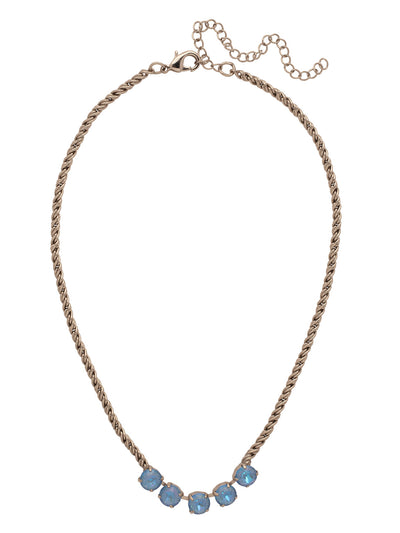 Shannon Tennis Necklace - NFL1PDOCD - <p>The Shannon Tennis Necklace features a line of five round cut crystals on an adjustable rope chain, secured by a lobster claw clasp. From Sorrelli's Ocean Delite collection in our Palladium finish.</p>