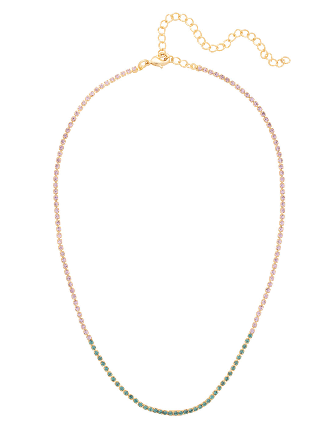 Mini Marnie Tennis Necklace - NFL2BGBRC - <p>The Mini Marnie Tennie Necklace features a dainty rhinestone chain, adjustable and secured with a lobster claw clasp. From Sorrelli's Berry Crush collection in our Bright Gold-tone finish.</p>