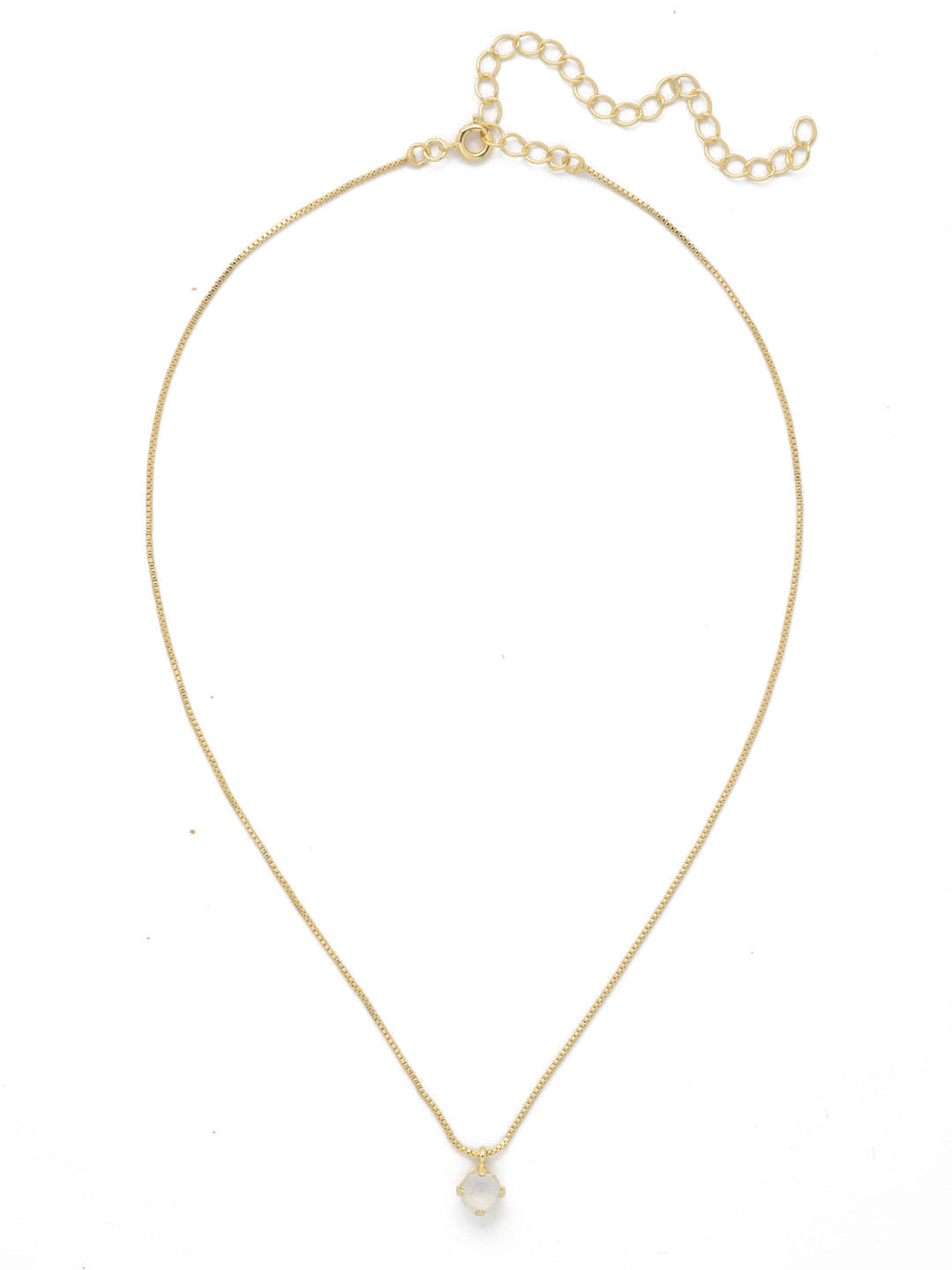 Aria Studded Pendant Necklace - NFL88MGGGO - <p>The Aria Studded Pendant Necklace features a single small round cut crystal dangling from a delicate chain, secured with a spring ring clasp. From Sorrelli's Golden Goddess collection in our Matte Gold-tone finish.</p>