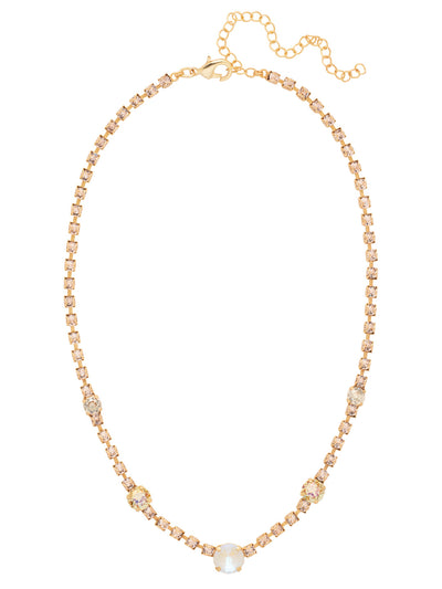 Hazel Tennis Necklace - NFL9MGGGO - <p>The Hazel Tennis Necklace features an adjustable crystal embellished chain with round and rivoli cut accent crystals, secured with a lobster claw clasp. From Sorrelli's Golden Goddess collection in our Matte Gold-tone finish.</p>