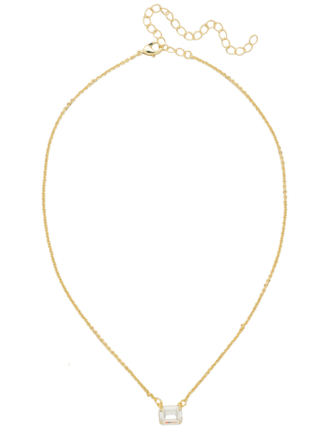 Octavia Single Pendant Necklace - NFM30BGCRY - <p>The Octavia Single Pendant Necklace features a single horizontal emerald-cut crystal on an adjustable chain, secured with a lobster claw clasp. From Sorrelli's Crystal collection in our Bright Gold-tone finish.</p>