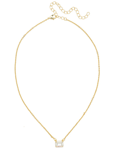 Octavia Single Pendant Necklace - NFM30BGCRY - <p>The Octavia Single Pendant Necklace features a single horizontal emerald-cut crystal on an adjustable chain, secured with a lobster claw clasp. From Sorrelli's Crystal collection in our Bright Gold-tone finish.</p>