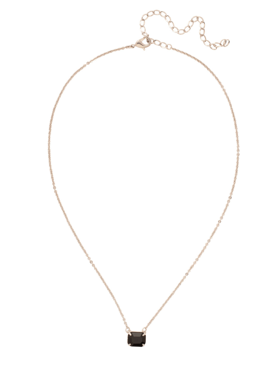 Octavia Single Pendant Necklace - NFM30PDEM - <p>The Octavia Single Pendant Necklace features a single horizontal emerald-cut crystal on an adjustable chain, secured with a lobster claw clasp. From Sorrelli's Evening Moon collection in our Palladium finish.</p>