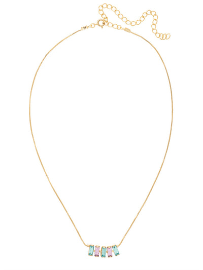 Crown Tennis Necklace - NFM31BGBRC - <p>The Crown Tennis Necklace features a row of five baguette-cut crystals on an adjustable chain, secured with a spring ring clasp. From Sorrelli's Berry Crush collection in our Bright Gold-tone finish.</p>