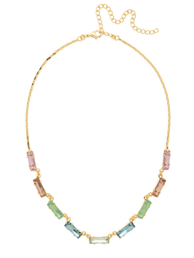 Bindi Repeating Tennis Necklace - NFP13BGCON - <p>The Bindi Repeating Tennis Necklace features a line of baguette-cut crystals on an adjustable diamond cobra chain, secured with a lobster claw clasp. From Sorrelli's Confetti  collection in our Bright Gold-tone finish.</p>