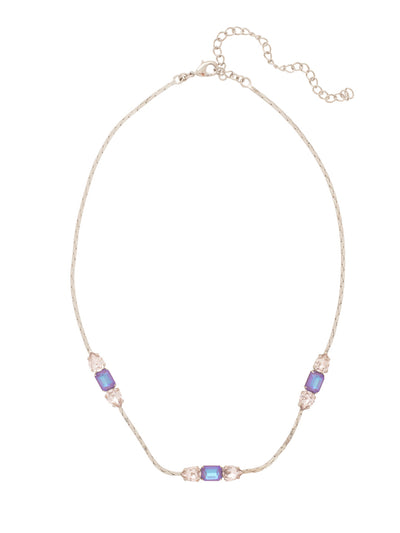 Cami Tennis Necklace - NFP15PDLCH - <p>The Cami Tennis Necklace features assorted cut crystals on an adjustable diamond cobra chain, secured with a lobster claw clasp. From Sorrelli's Lilac Champagne collection in our Palladium finish.</p>