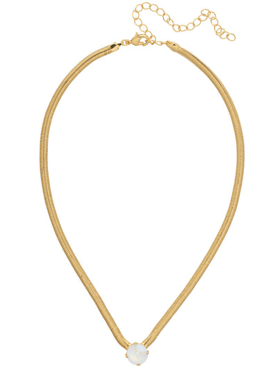 Rowan Pendant Necklace - NFP17MGGGO - <p>The Rowan Pendant Necklace features a single rivoli round cut crystal on a thin snake chain, secured with a lobster claw clasp. From Sorrelli's Golden Goddess collection in our Matte Gold-tone finish.</p>