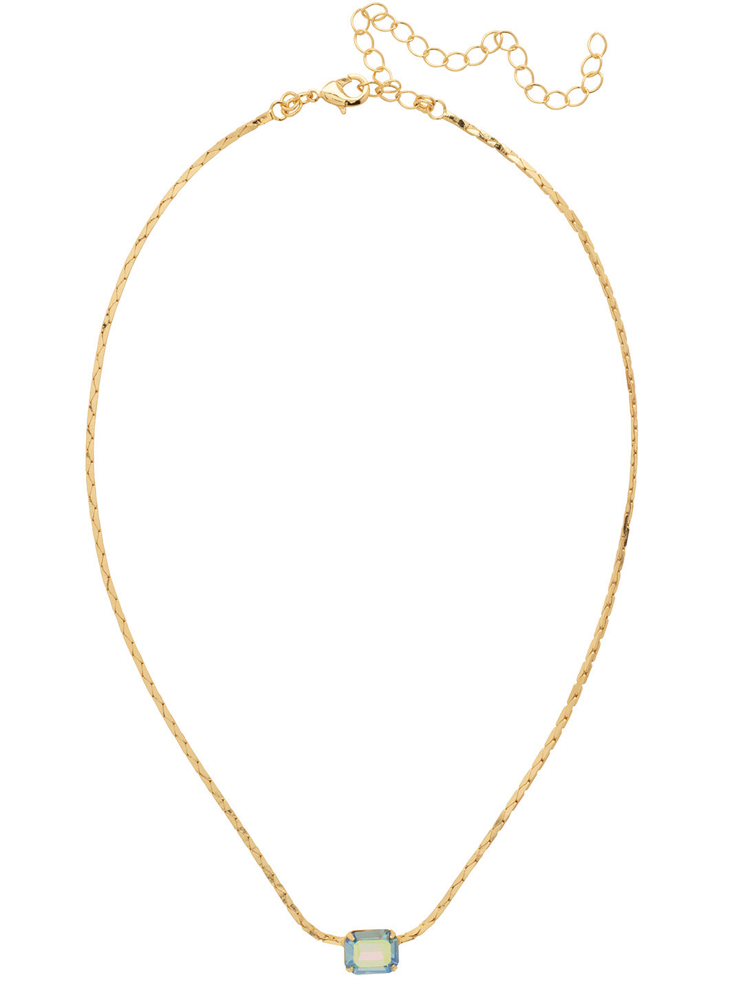 Ellisa Pendant Necklace - NFP2BGCON - <p>The Ellisa Pendant Necklace features a single emerald-cut crystal on an adjustable diamond cobra chain, secured with a lobster claw clasp. From Sorrelli's Confetti  collection in our Bright Gold-tone finish.</p>