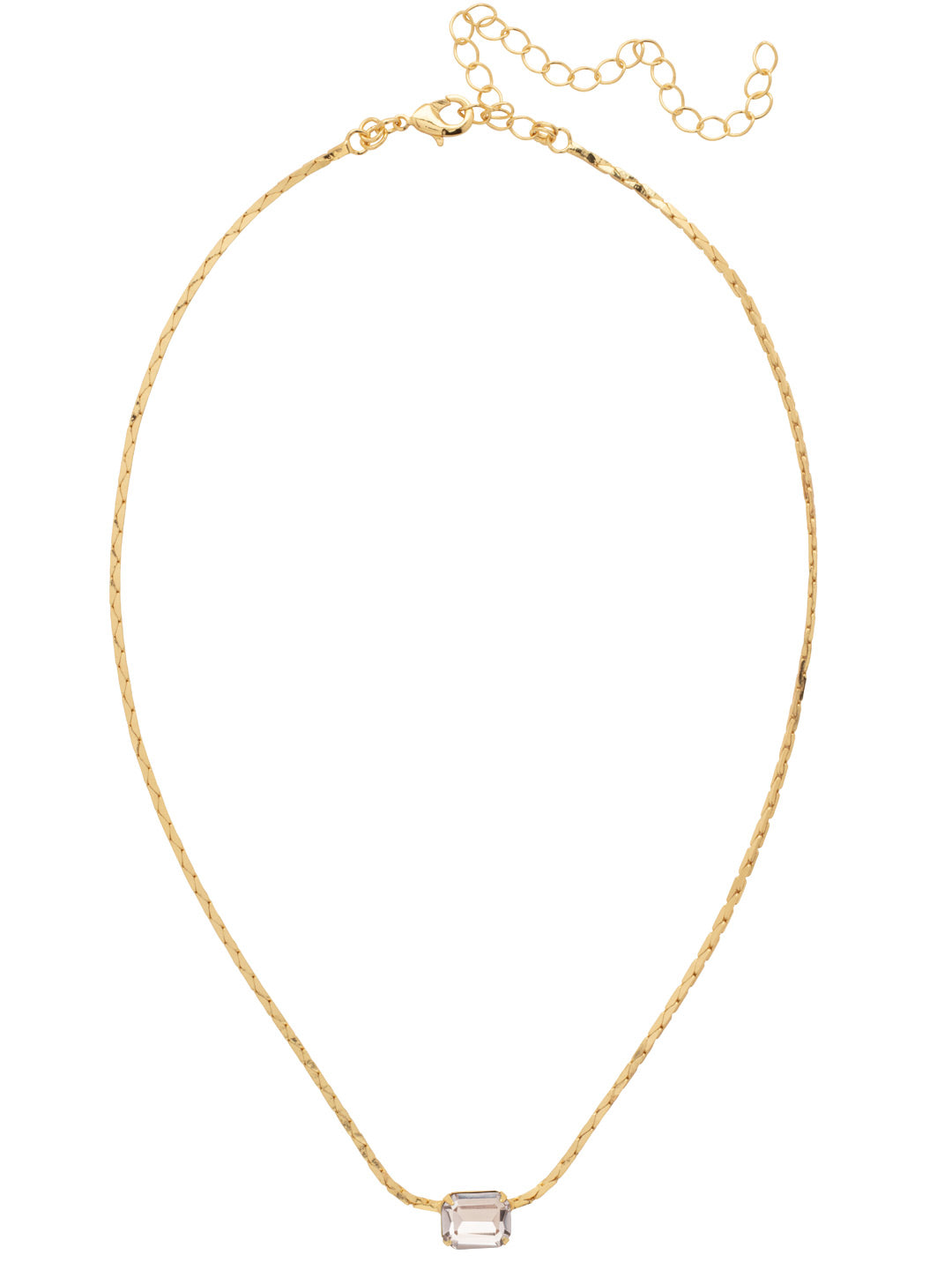 Ellisa Pendant Necklace - NFP2MGGGO - <p>The Ellisa Pendant Necklace features a single emerald-cut crystal on an adjustable diamond cobra chain, secured with a lobster claw clasp. From Sorrelli's Golden Goddess collection in our Matte Gold-tone finish.</p>