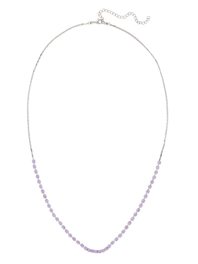 Marnie Long Necklace - NFP6PDLCH - <p>The Marnie Long Necklace features a half rhinestone half diamond cobra chain, adjustable and secured with a lobster claw clasp. From Sorrelli's Lilac Champagne collection in our Palladium finish.</p>