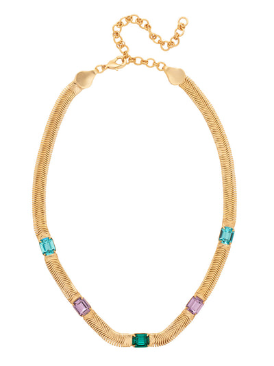 Sadie Tennis Necklace - NFS2BGBRC - <p>Featuring a smooth snake chain adorned with stunning emerald-cut crystals, this adjustable necklace combines modern style with classic elegance. Finished with a lobster claw clasp, it ensures both comfort and security. From Sorrelli's Berry Crush collection in our Bright Gold-tone finish.</p>