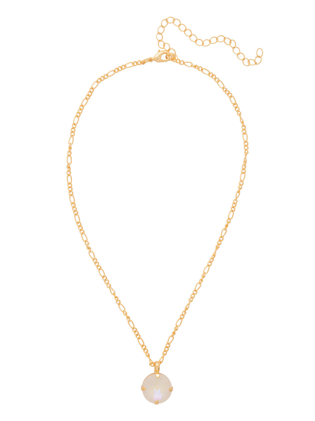 Kelly Pendant Necklace - NFT44BGICL - <p>The Kelly Pendant Necklace features a single bold round-cut crystal dangling on a simple chain, adjsutable and secured with a lobster claw clasp. From Sorrelli's Icicle collection in our Bright Gold-tone finish.</p>