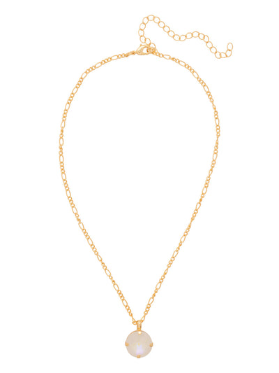 Kelly Pendant Necklace - NFT44BGICL - <p>The Kelly Pendant Necklace features a single bold round-cut crystal dangling on a simple chain, adjsutable and secured with a lobster claw clasp. From Sorrelli's Icicle collection in our Bright Gold-tone finish.</p>