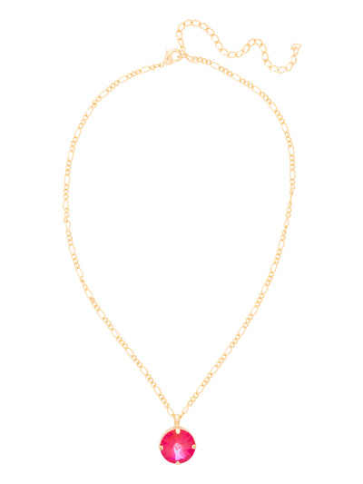 Kelly Pendant Necklace - NFT44BGRCP - <p>The Kelly Pendant Necklace features a single bold round-cut crystal dangling on a simple chain, adjsutable and secured with a lobster claw clasp. From Sorrelli's Red Carpet collection in our Bright Gold-tone finish.</p>