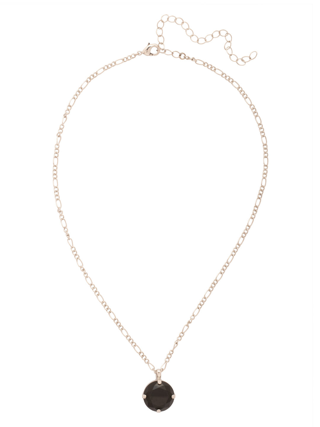 Kelly Pendant Necklace - NFT44PDEM - <p>The Kelly Pendant Necklace features a single bold round-cut crystal dangling on a simple chain, adjsutable and secured with a lobster claw clasp. From Sorrelli's Evening Moon collection in our Palladium finish.</p>