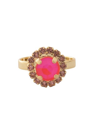 Haute Halo Cocktail Ring - REX10BGBFL - <p>From Sorrelli's Big Flirt collection in our Bright Gold-tone finish.</p>
