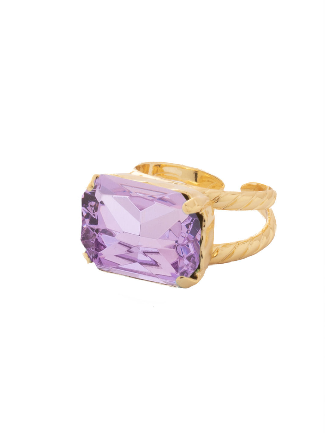 Kathleen Statement Ring - RFF8BGBRC - <p>The Kathleen Statement Ring features an emerald cut candy gem crystal on a braided double band. Ring size: 7 (US) From Sorrelli's Berry Crush collection in our Bright Gold-tone finish.</p>